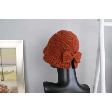 Wholesale Knitted 100% Pure Cashmere Twist Flower Hats